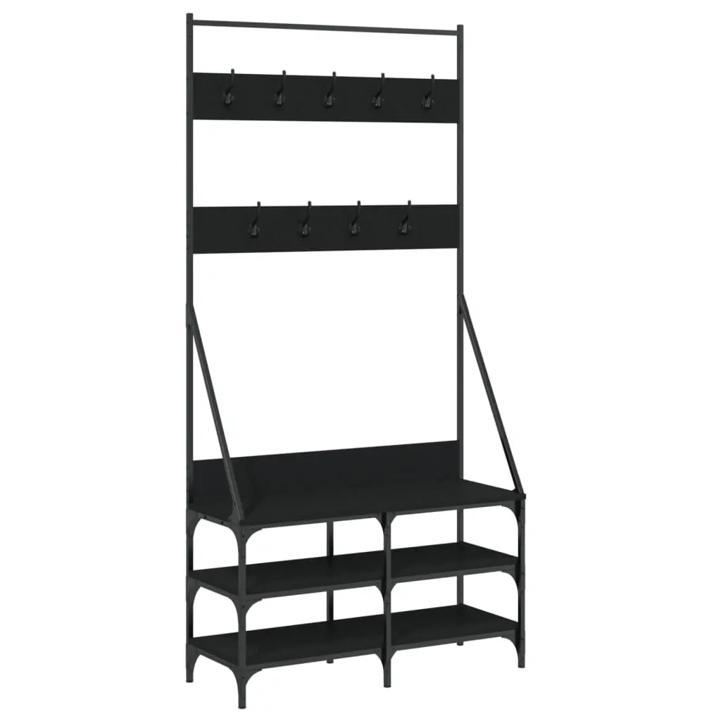 Clothes Rack with Shoe Storage Black 90x34x184 cm 837832 - Home & Garden