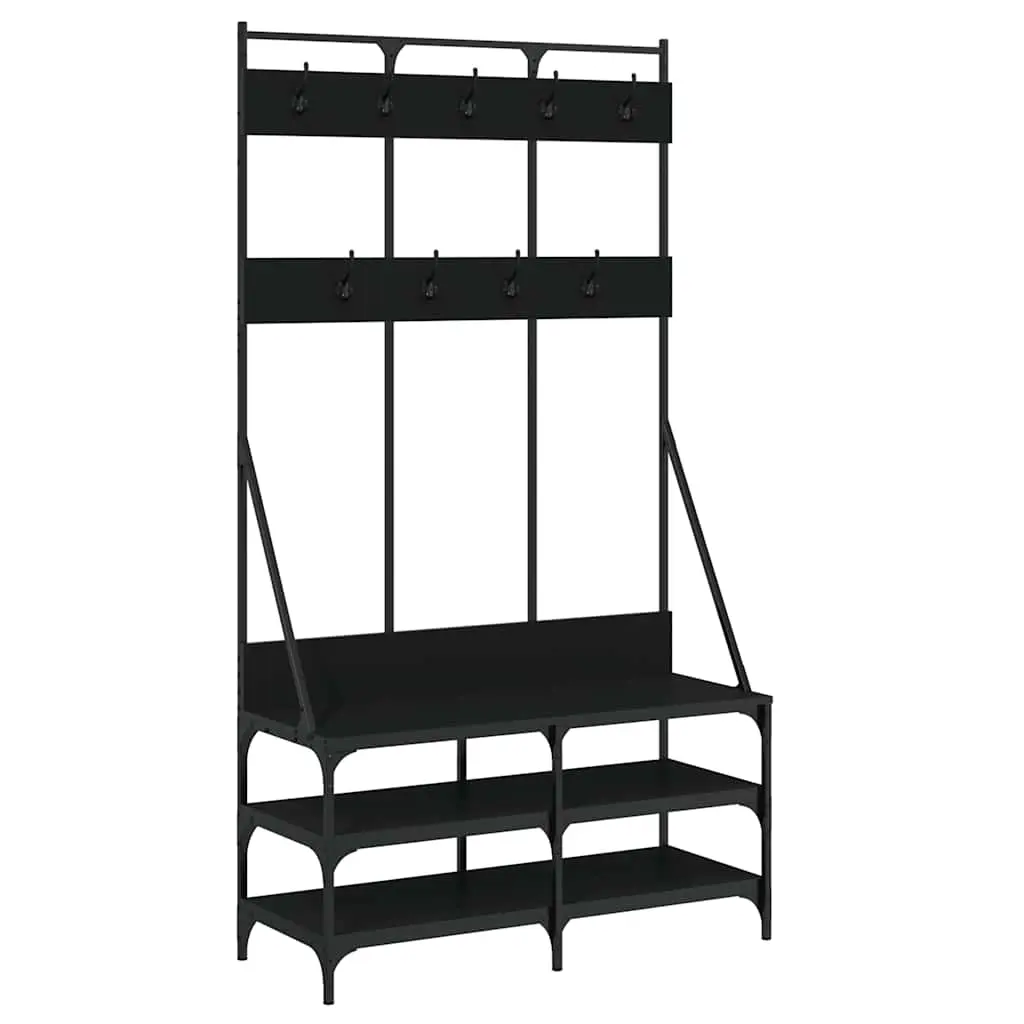 Clothes Rack with Shoe Storage Black 100x40x184 cm 837837 - Home & Garden