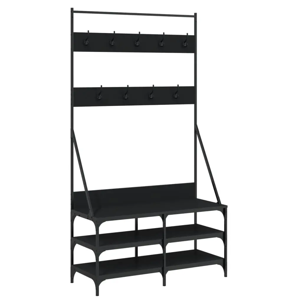 Clothes Rack with Shoe Storage Black 100x40x184 cm 837847 - Home & Garden