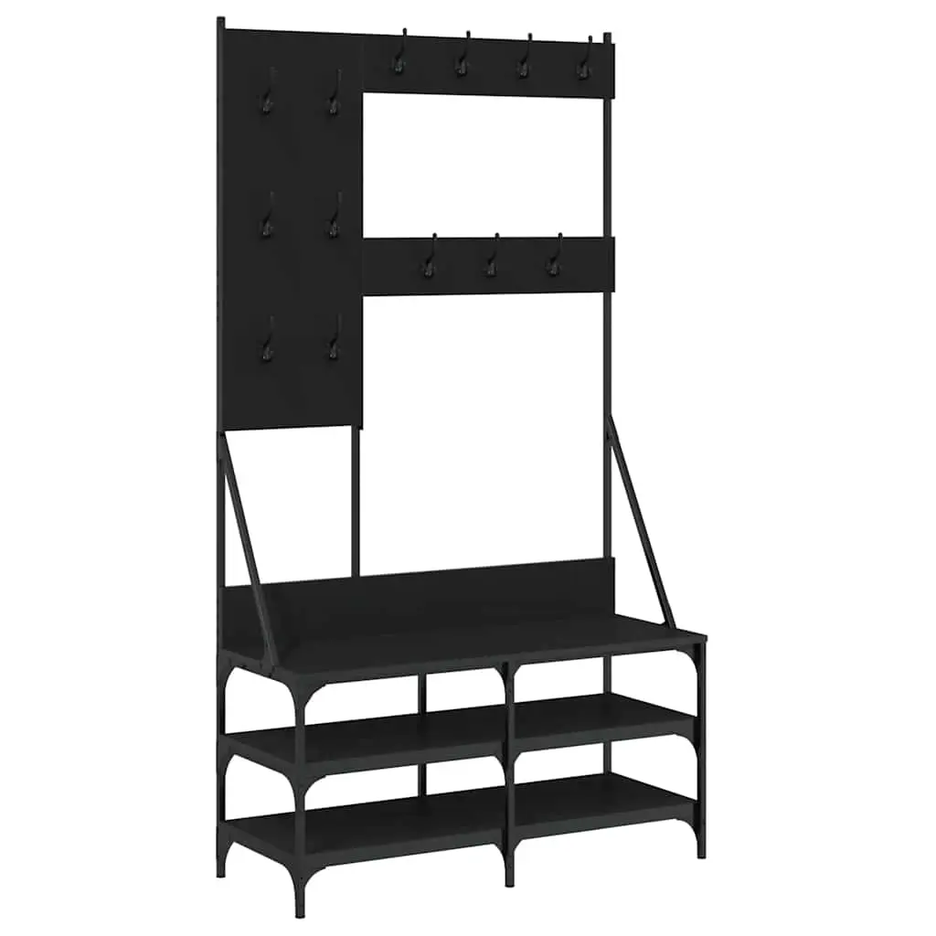 Clothes Rack with Shoe Storage Black 100x40x184 cm 837852 - Home & Garden