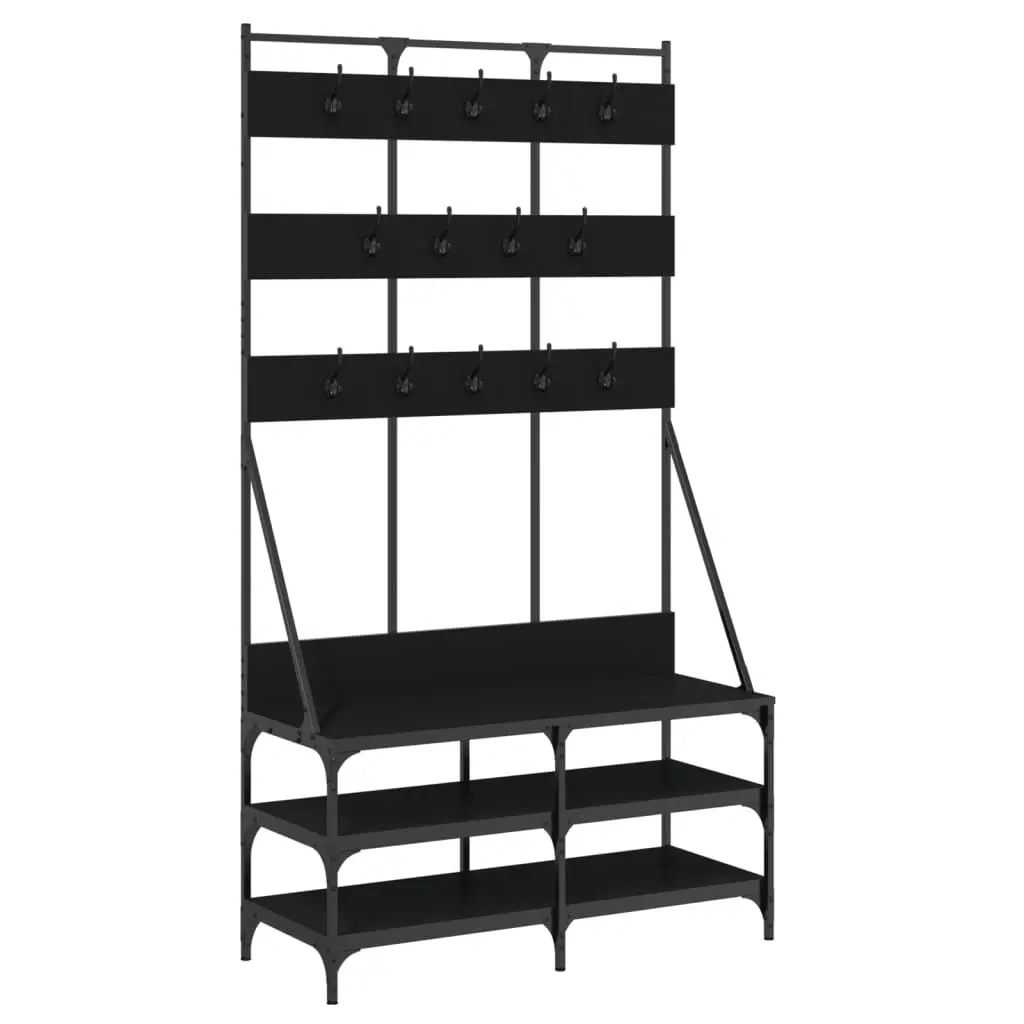 Clothes Rack with Shoe Storage Black 100x40x184 cm 837857 - Home & Garden