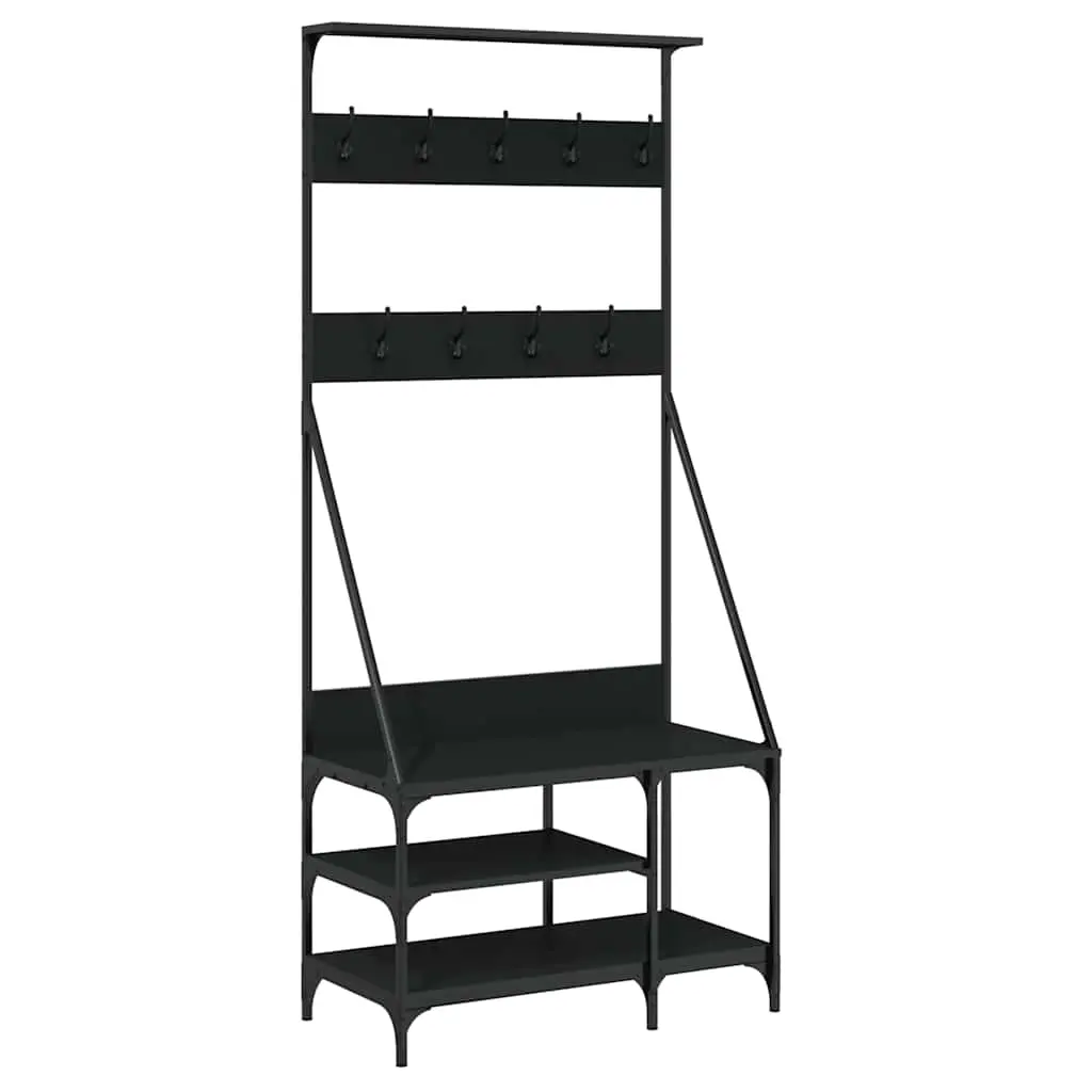 Clothes Rack with Shoe Storage Black 80x40x184 cm 837862 - Home & Garden
