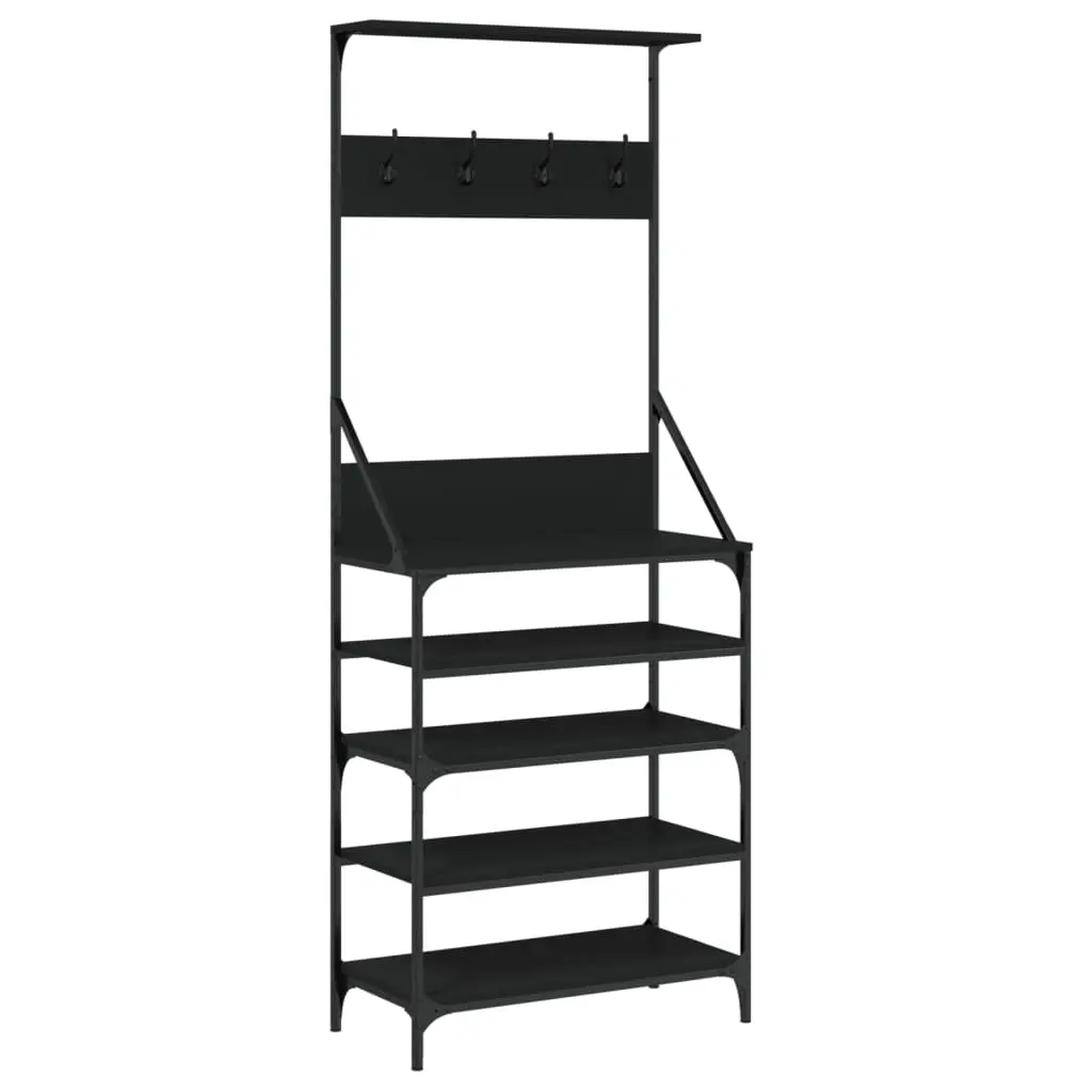 Clothes Rack with Shoe Storage Black 70x34x184 cm 837872 - Home & Garden