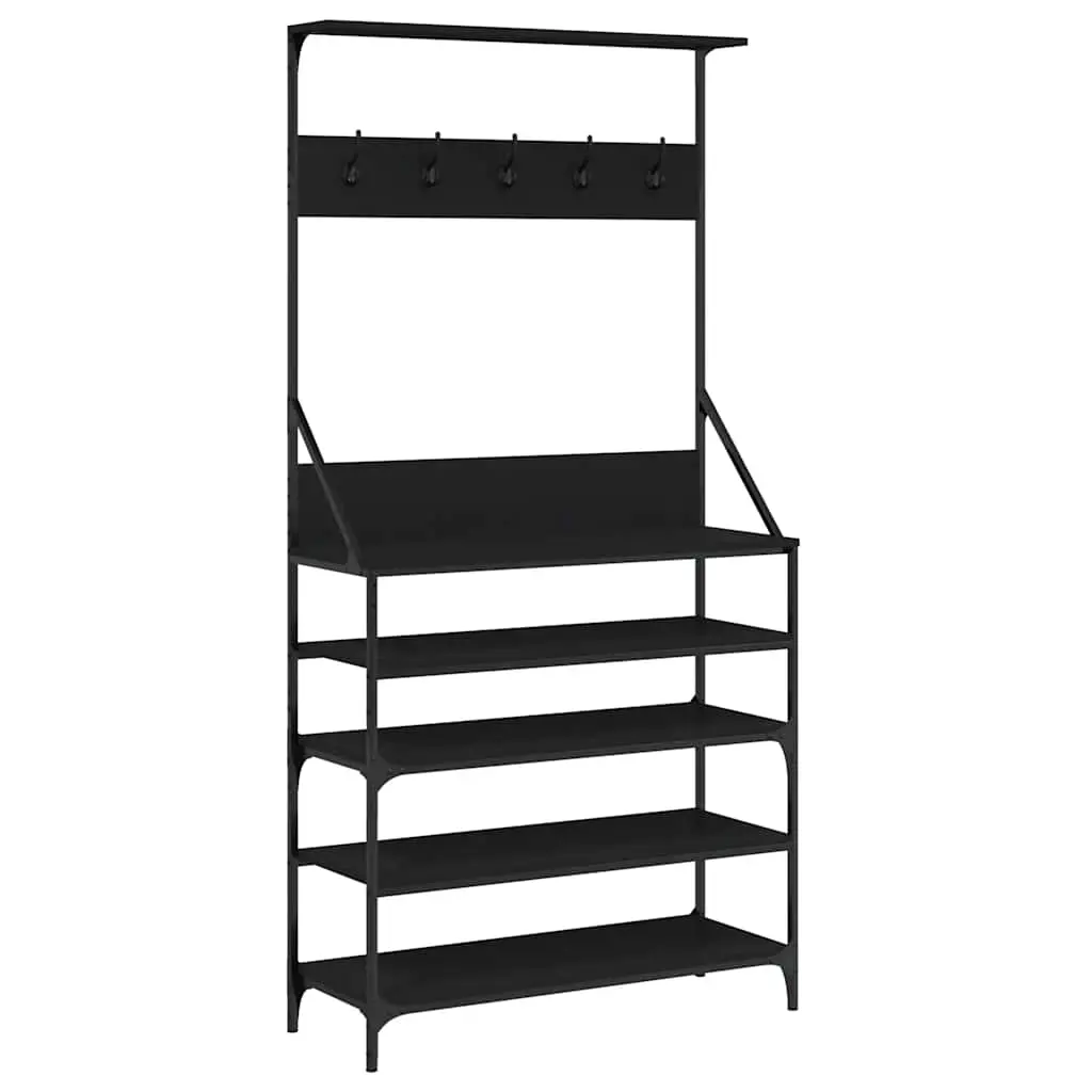 Clothes Rack with Shoe Storage Black 90x34x184 cm 837877 - Home & Garden