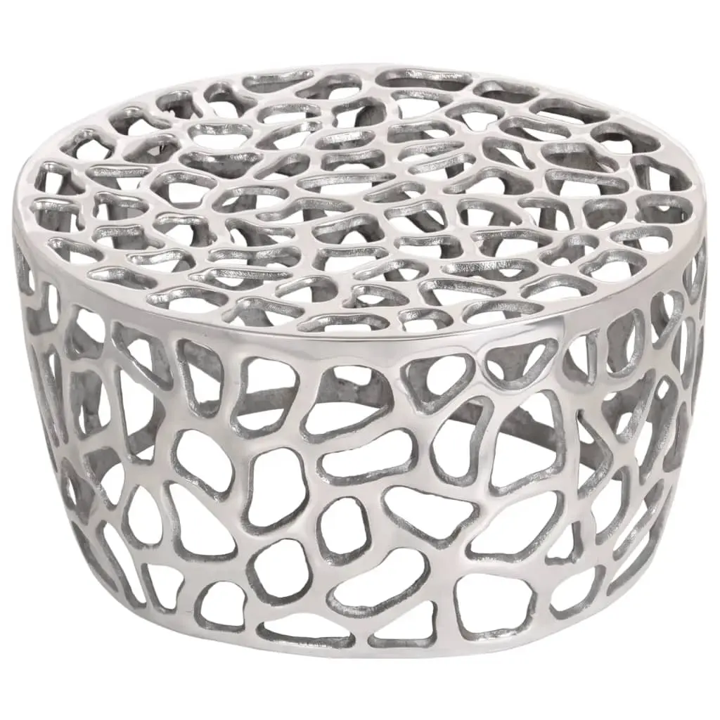 Coffee Table Silver Ø55x31 cm Aluminium 373376 - Furniture