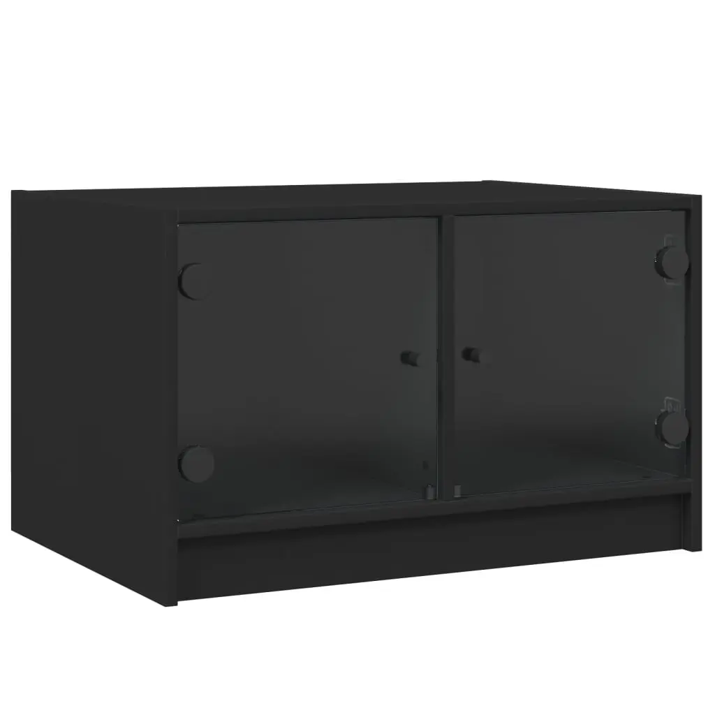 Coffee Table with Glass Doors Black 68x50x42 cm 836365 - Furniture