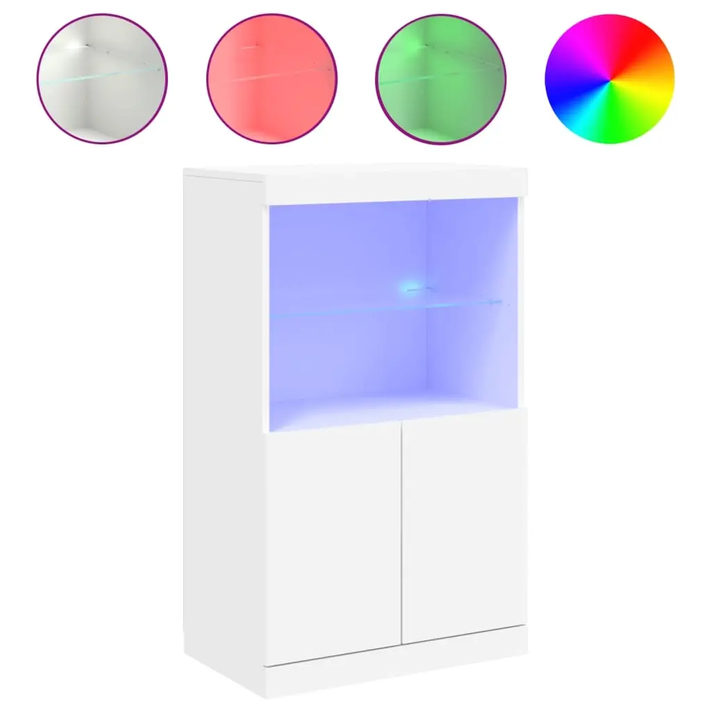 Sideboard with LED Lights White 60.5x37x100 cm 836665 - Furniture
