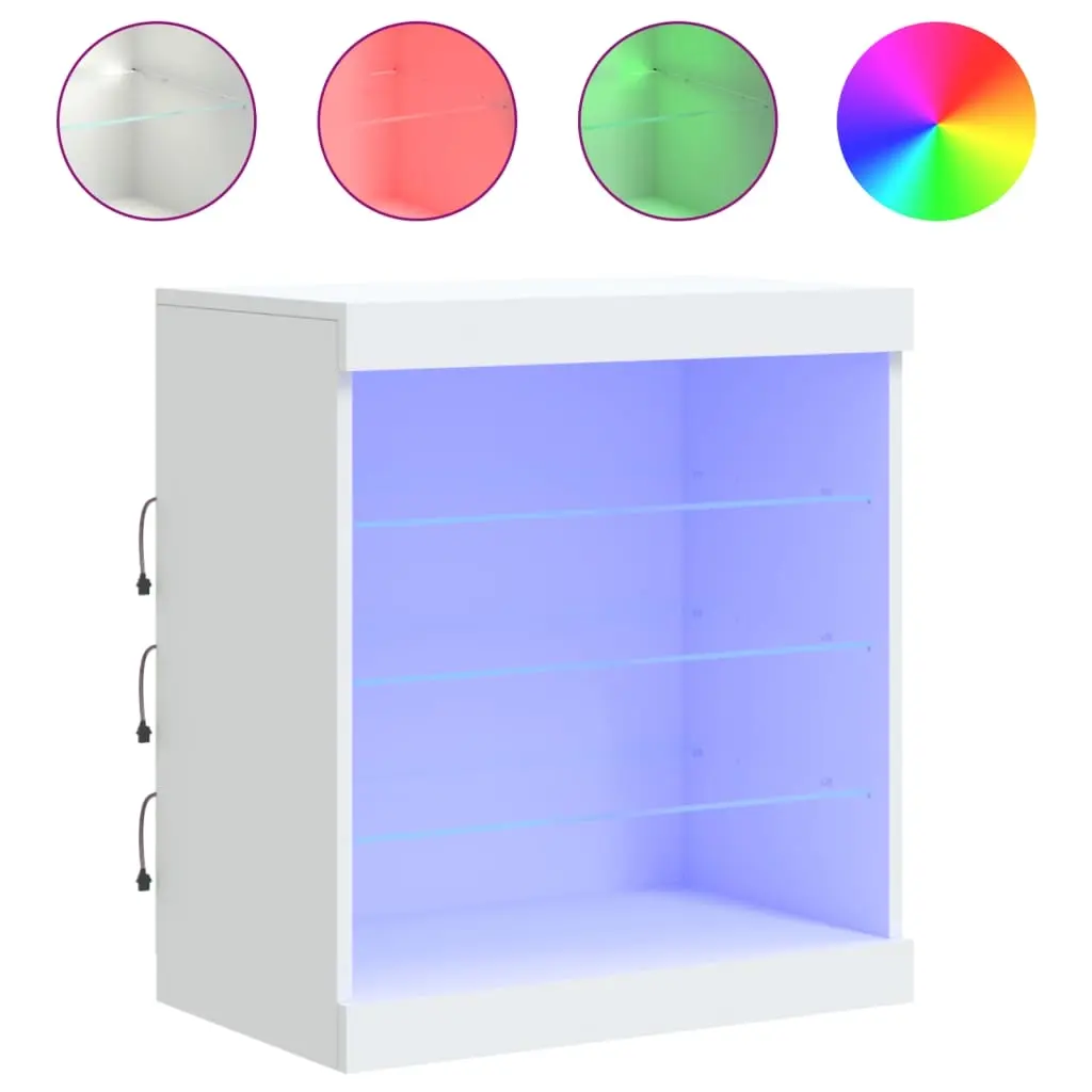 Sideboard with LED Lights White 60.5x37x67 cm 836693 - Furniture