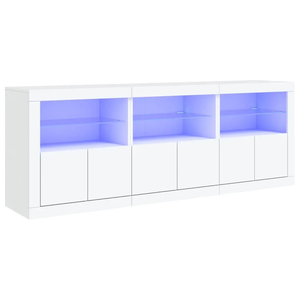 Sideboard with LED Lights White 181.5x37x67 cm 3209002 - Furniture