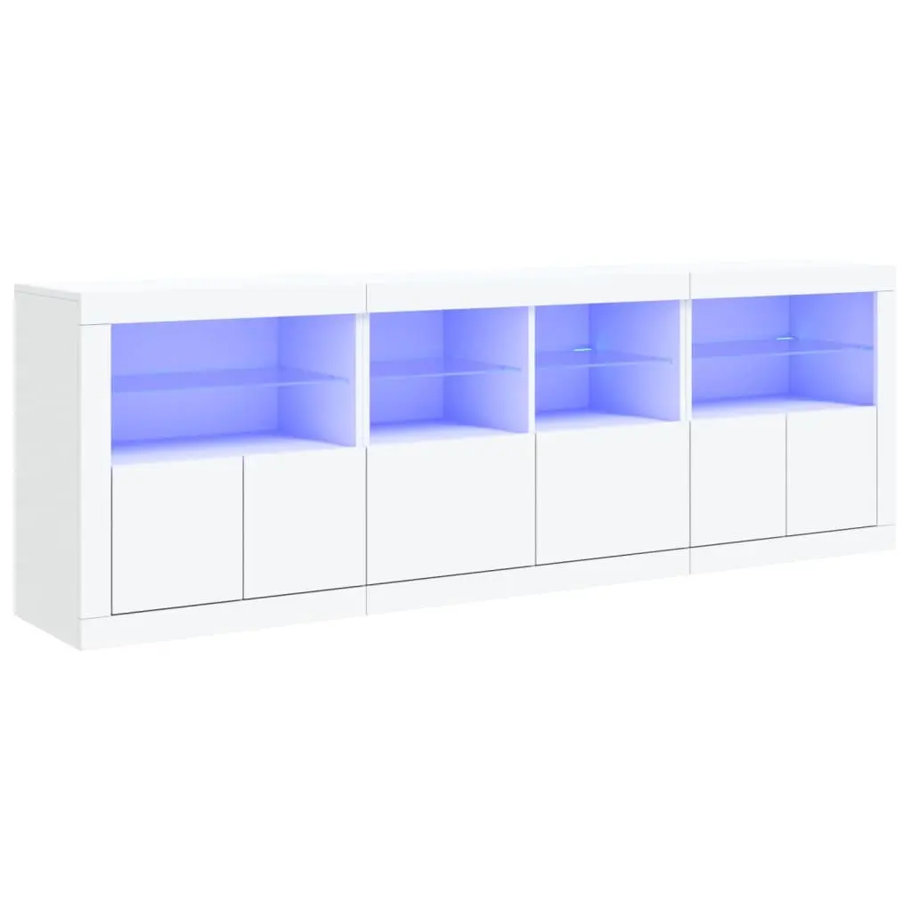 Sideboard with LED Lights White 202x37x67 cm 3209009 - Furniture