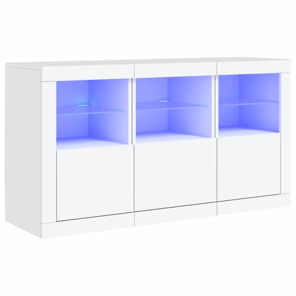 Sideboard with LED Lights White 123x37x67 cm 3209058 - Furniture