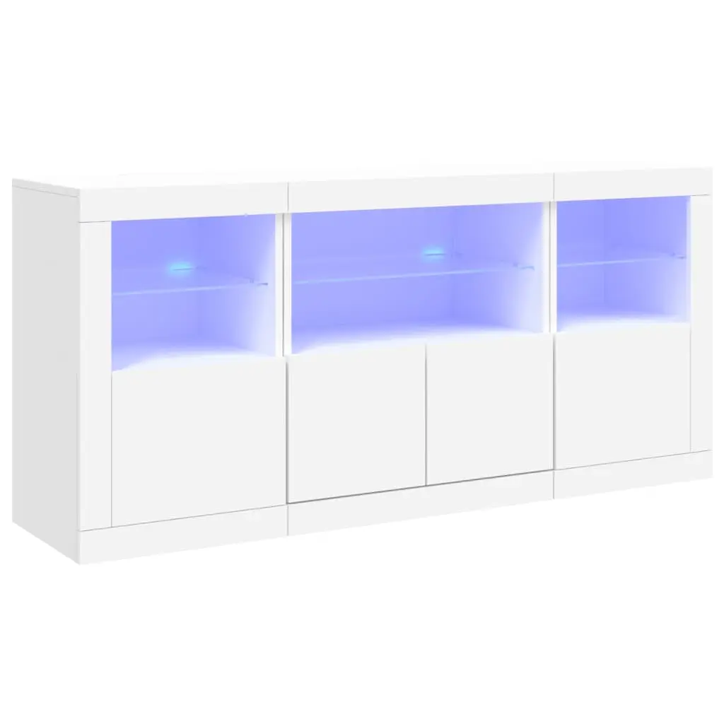Sideboard with LED Lights White 142.5x37x67 cm 3209065 - Furniture