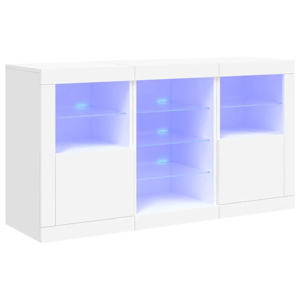 Sideboard with LED Lights White 123x37x67 cm 3209079 - Furniture