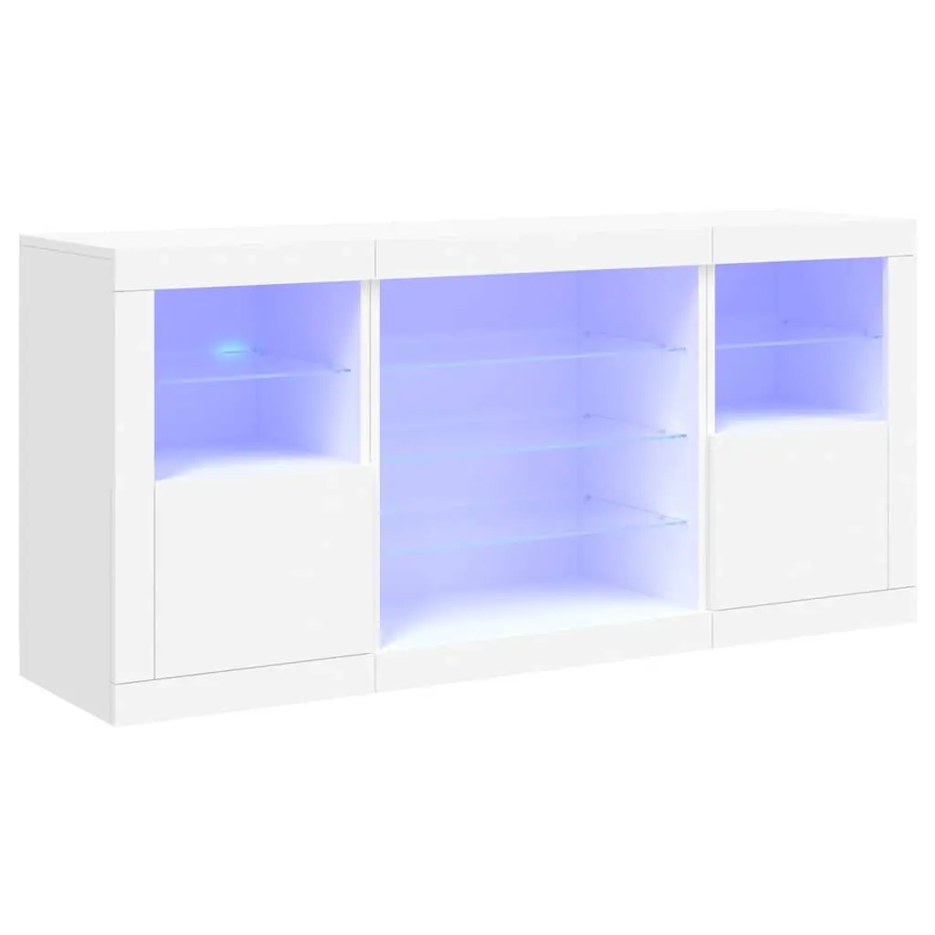 Sideboard with LED Lights White 142.5x37x67 cm 3209086 - Furniture