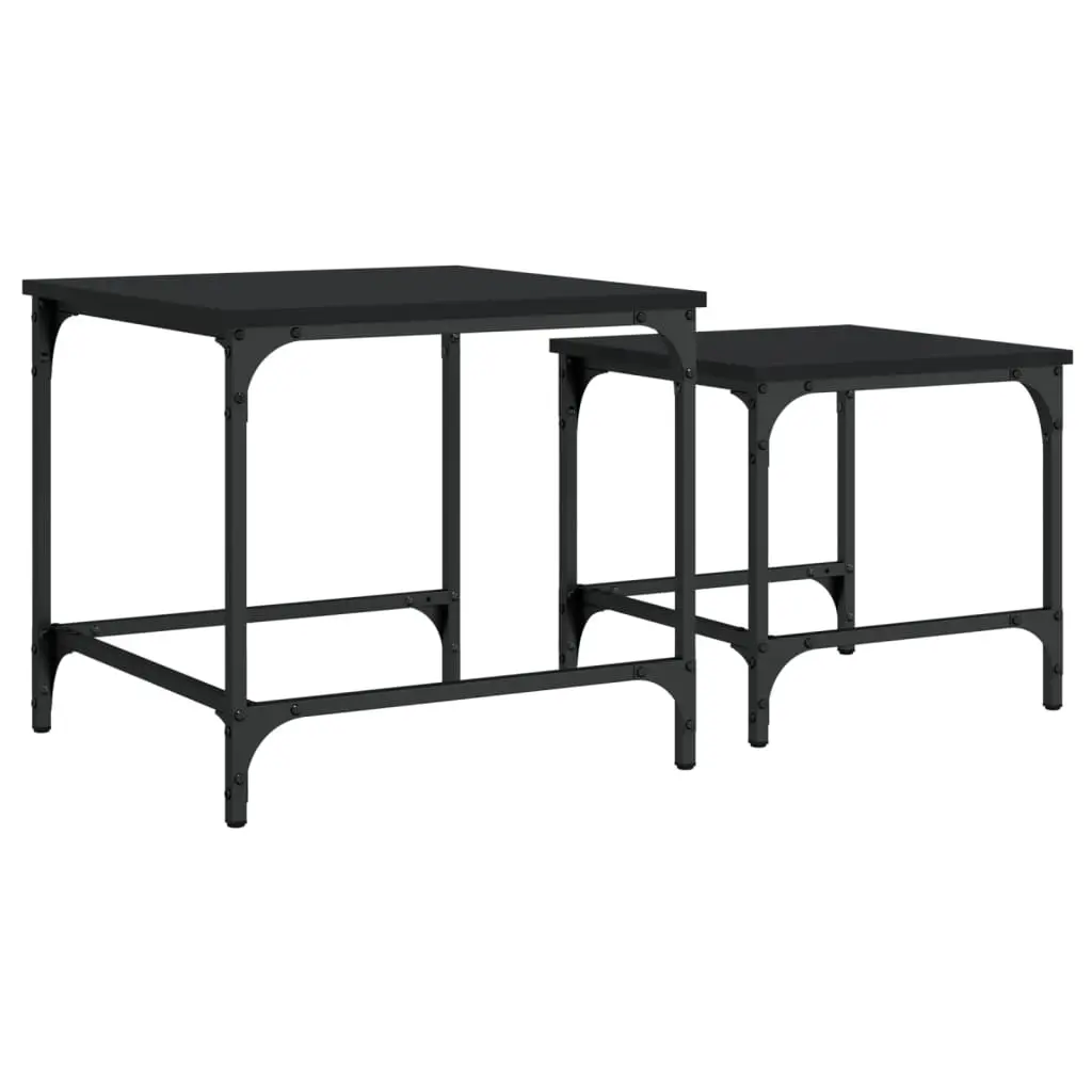 Nesting Coffee Tables 2 pcs Black Engineered Wood 838918 - Furniture