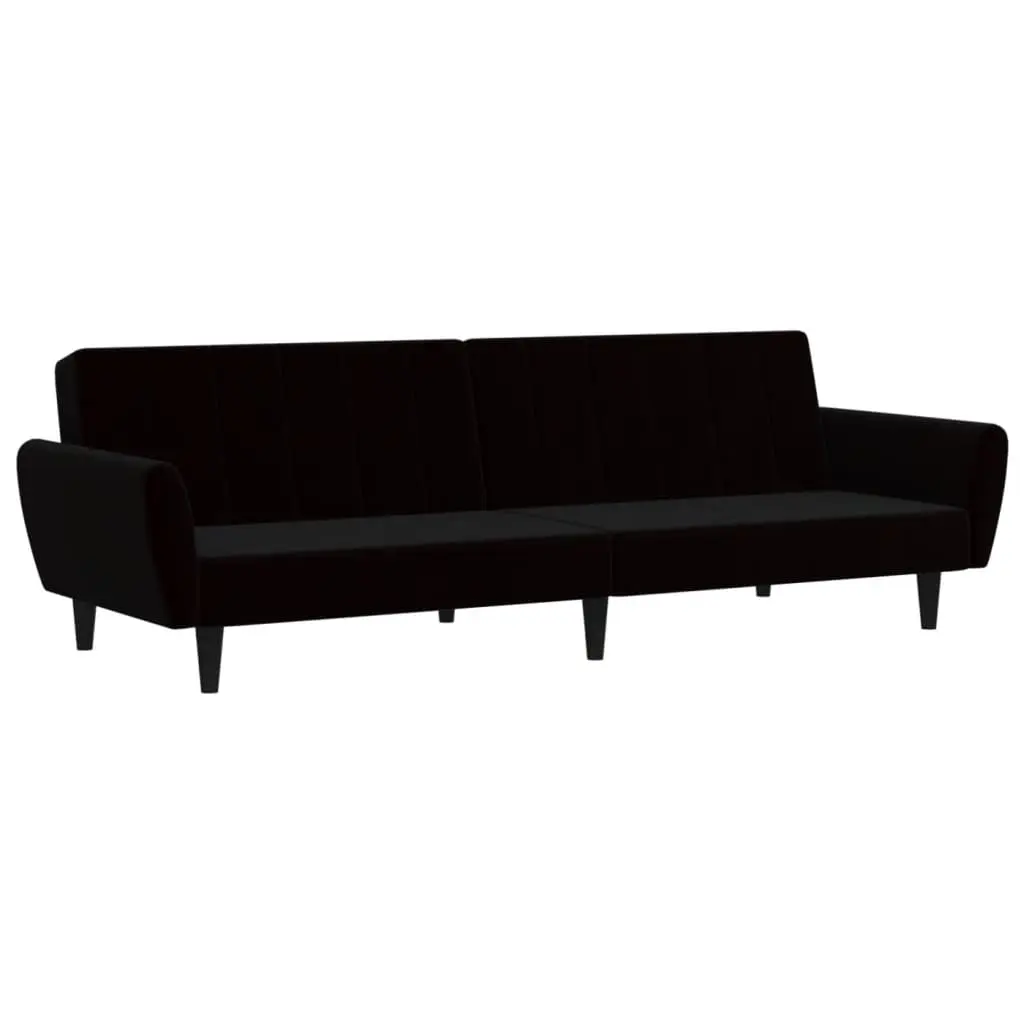 2-Seater Sofa Bed Black Velvet 375863