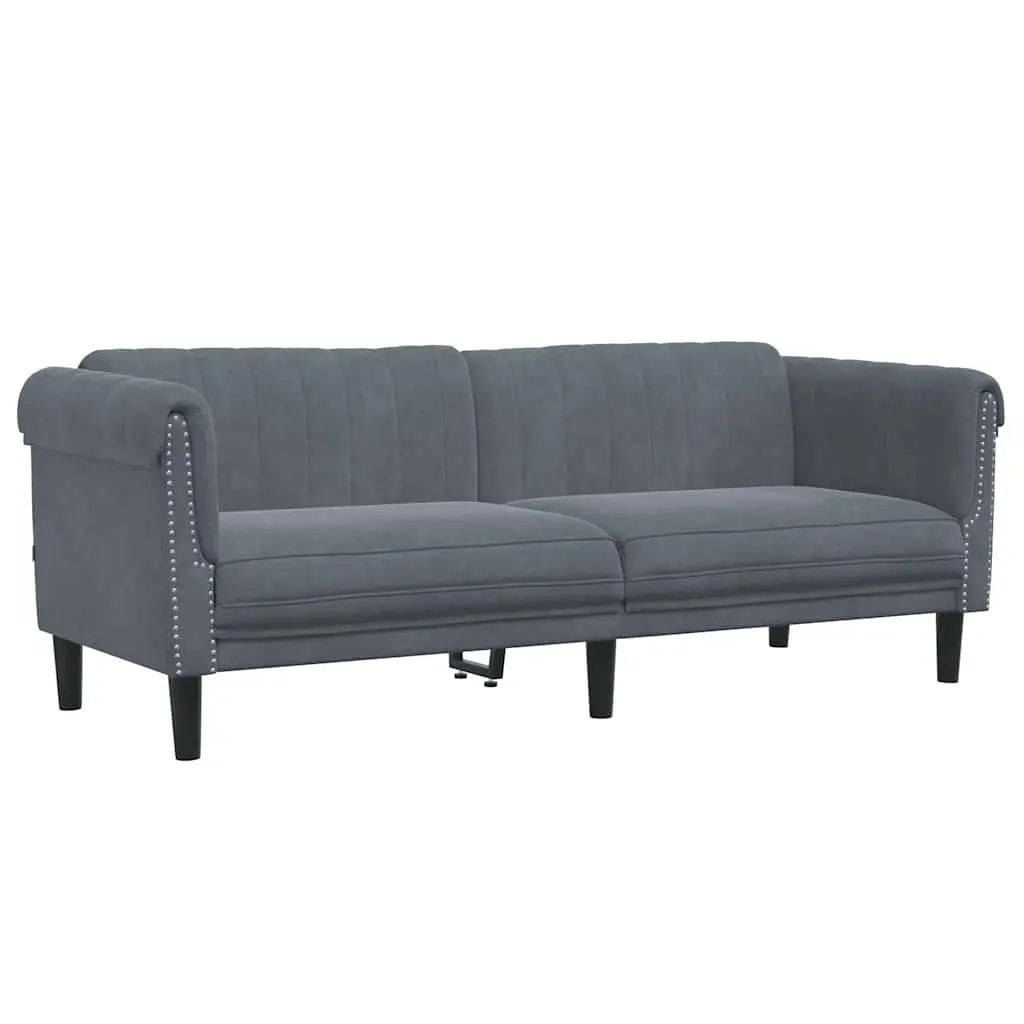 Sofa 3-Seater Dark Grey Velvet 372586