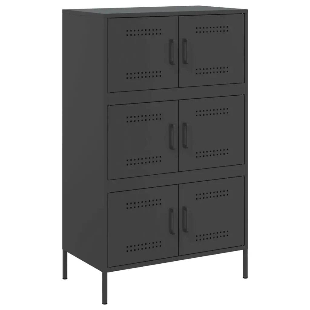 Highboard Black 68x39x113 cm Steel 842958 - Furniture