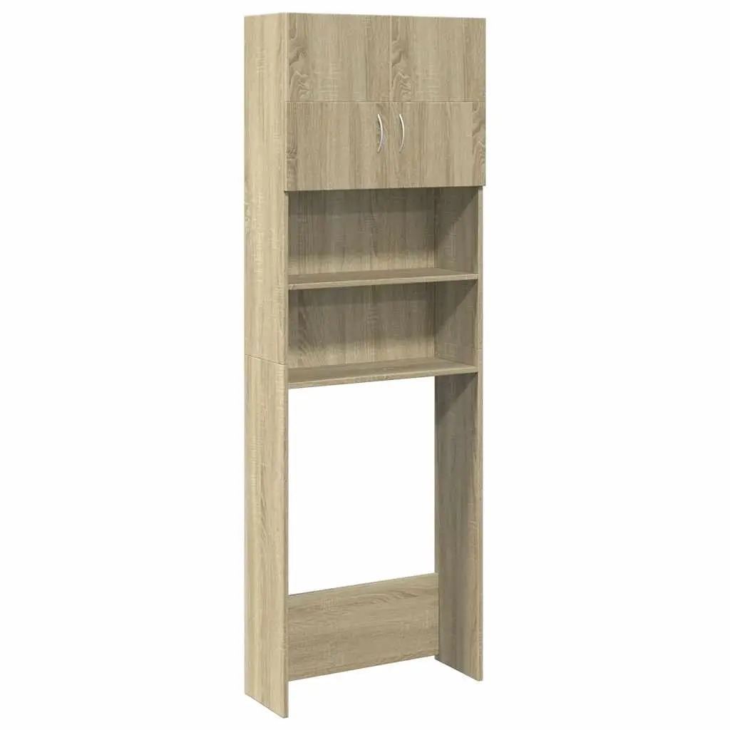Washing Machine Cabinet Sonoma Oak 64x25.5x190 cm Engineered Wood 849600 - Home & Garden