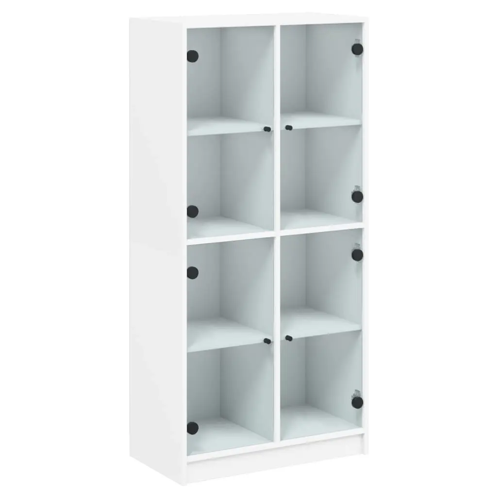 Highboard with Doors White 68x37x142 cm Engineered Wood 3295857 - Furniture