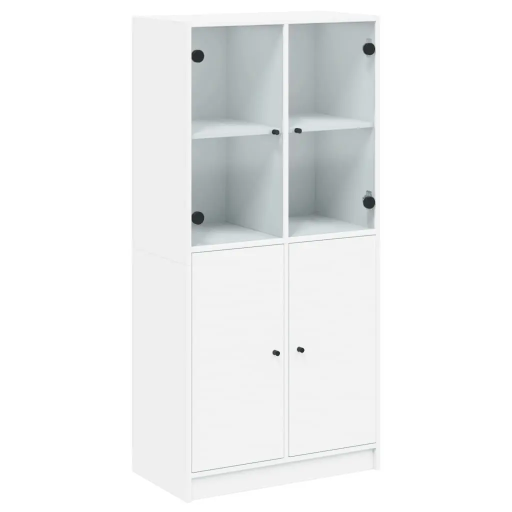Highboard with Doors White 68x37x142 cm Engineered Wood 3295864 - Furniture