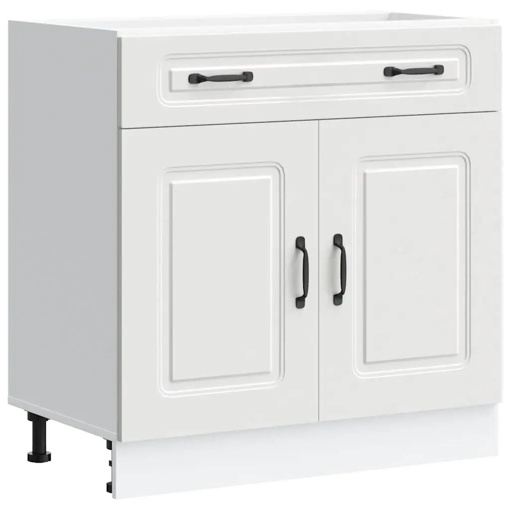 Kitchen Base Cabinet Kalmar White Engineered Wood 853497 - Furniture