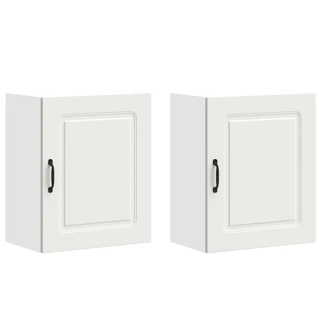 Kitchen Wall Cabinets 2 pcs Kalmar White Engineered Wood 853558 - Furniture