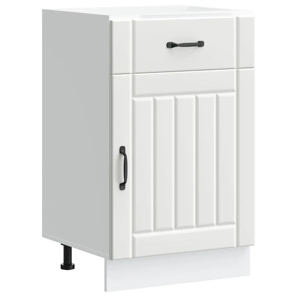 Kitchen Base Cabinet Lucca White Engineered Wood 853717 - Furniture