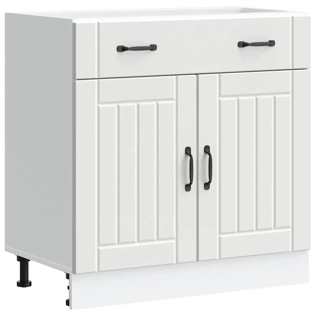Kitchen Base Cabinet Lucca White Engineered Wood 853737 - Furniture
