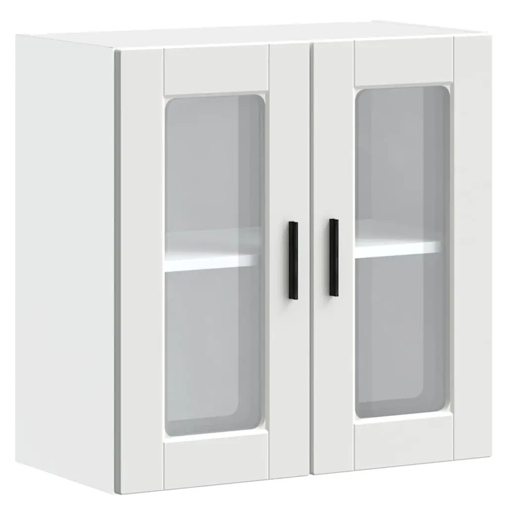 Kitchen Wall Cabinet with Glass Door "Porto" White 854147 - Furniture
