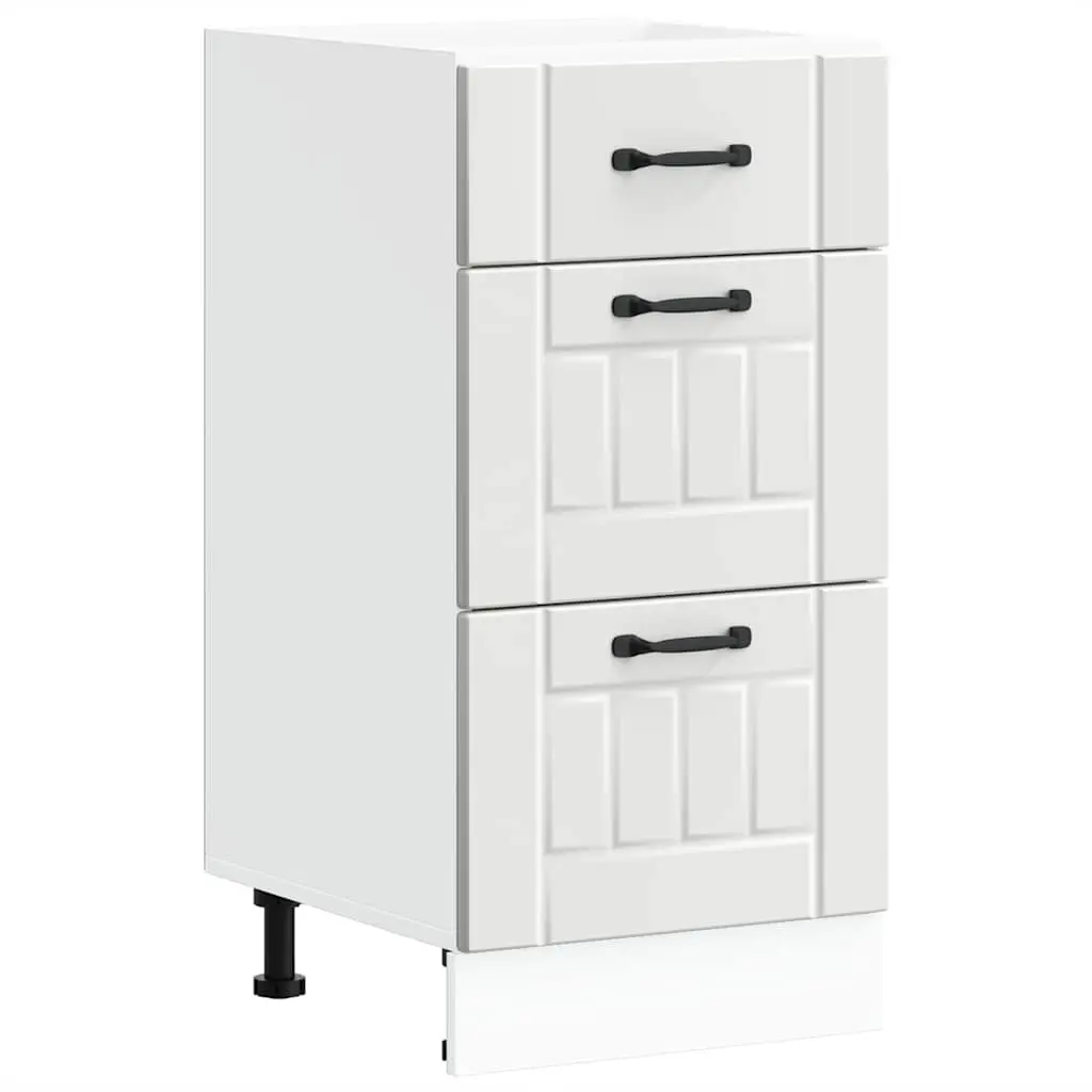 Kitchen Base Cabinet Lucca White Engineered Wood 854230 - Furniture