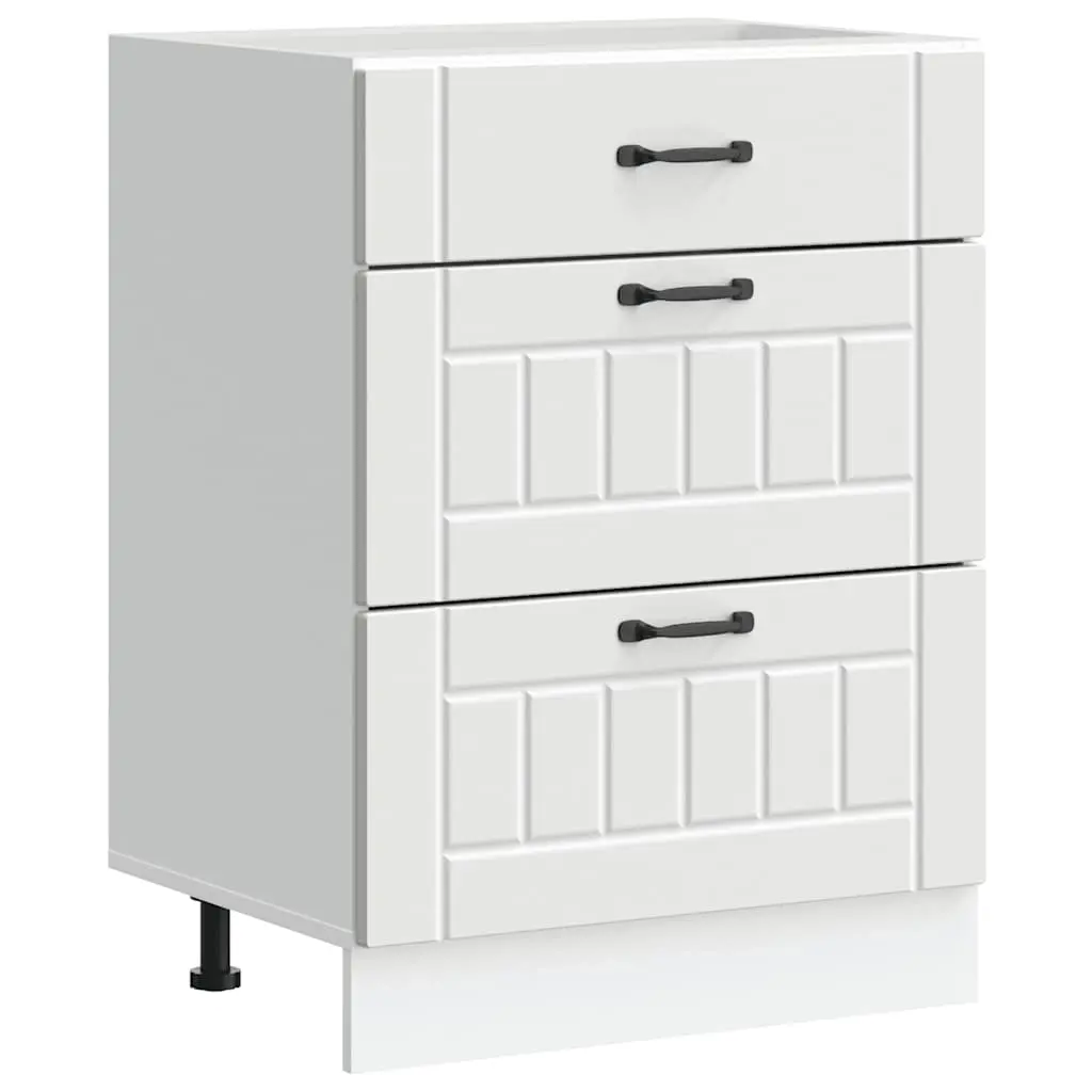 Kitchen Base Cabinet Lucca White Engineered Wood 854269 - Furniture