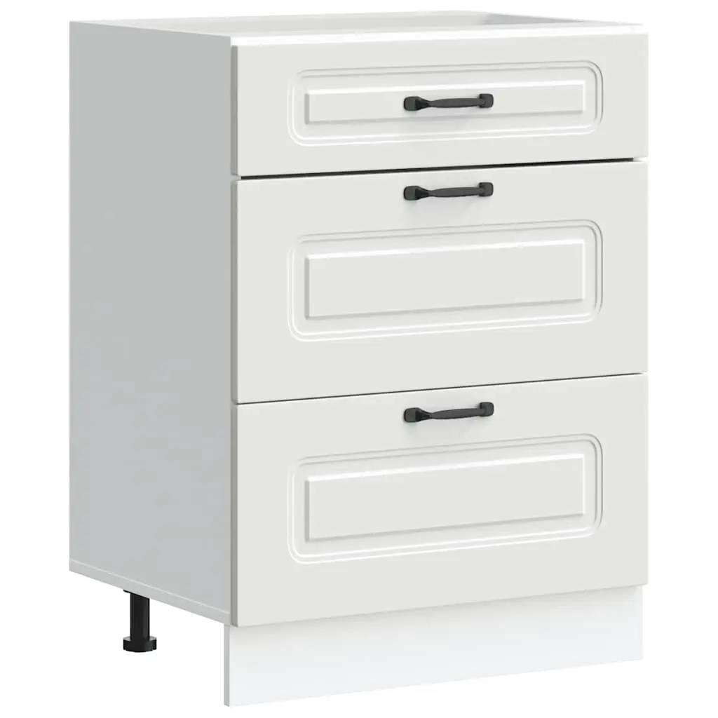 Kitchen Base Cabinet Kalmar White Engineered Wood 854279 - Furniture