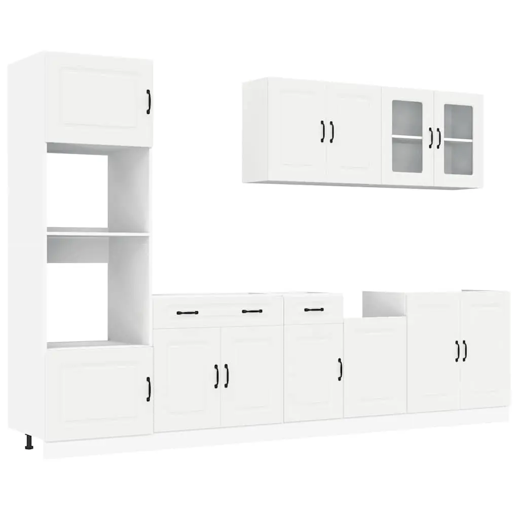 7 Piece Kitchen Cabinet Set Kalmar White Engineered Wood 3314731 - Furniture