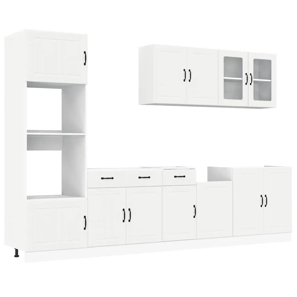 7 Piece Kitchen Cabinet Set Kalmar White Engineered Wood 3314741 - Furniture