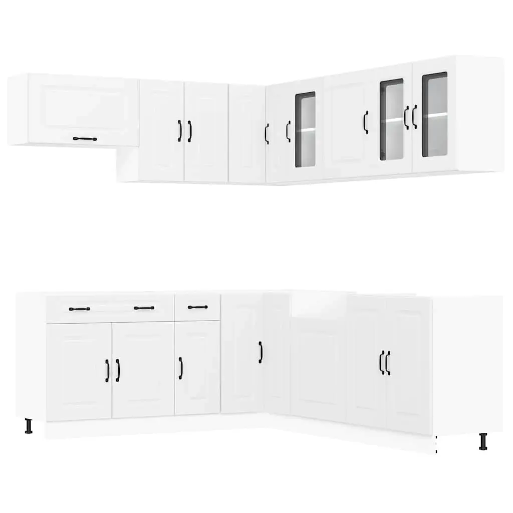 11 Piece Kitchen Cabinet Set Kalmar White Engineered Wood 3314911 - Furniture