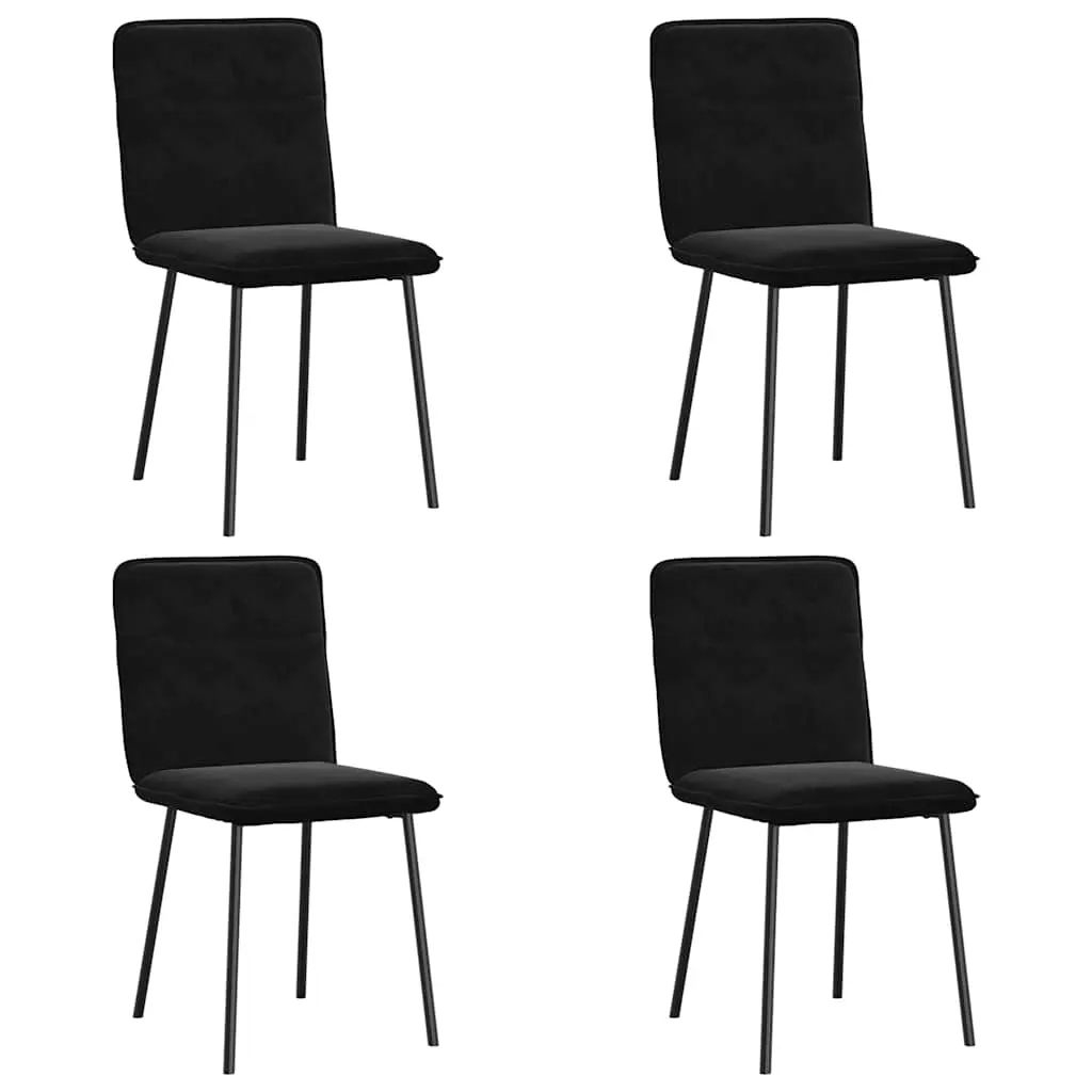 Dining Chairs 4 pcs Black Velvet 3315315 - Furniture