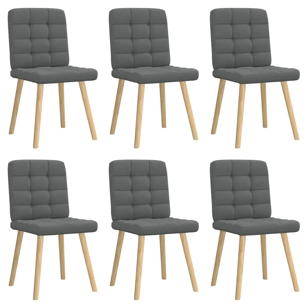Dining Chairs 6 pcs Dark Grey Fabric 3315462 - Furniture