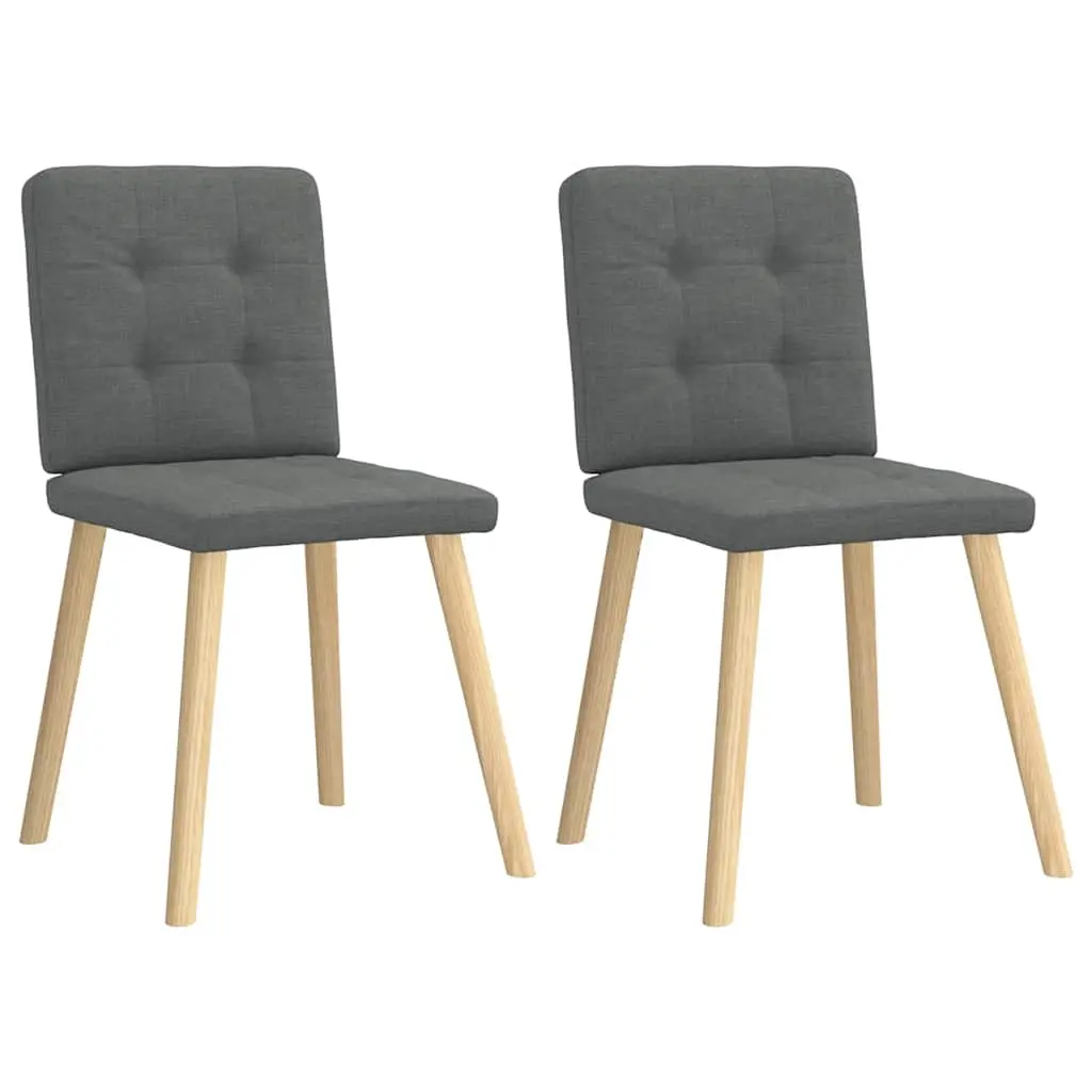Dining Chairs 2 pcs Dark Grey Fabric 4101069 - Furniture