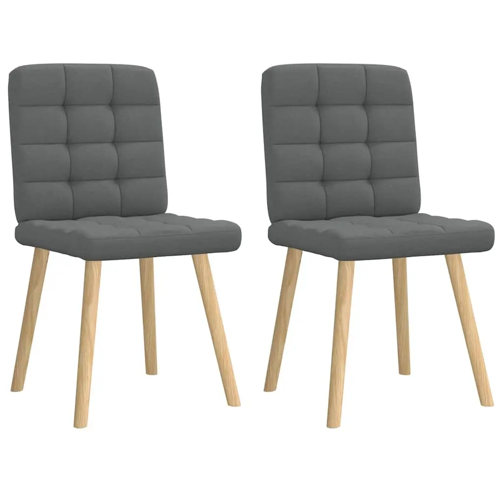 Dining Chairs 2 pcs Dark Grey Fabric 4101092 - Furniture
