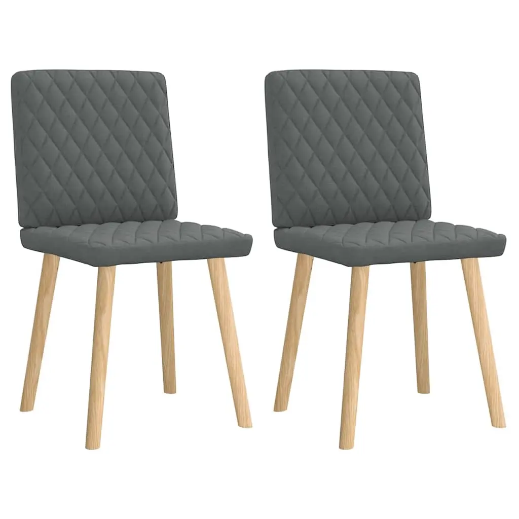 Dining Chairs 2 pcs Dark Grey Fabric 4101122 - Furniture
