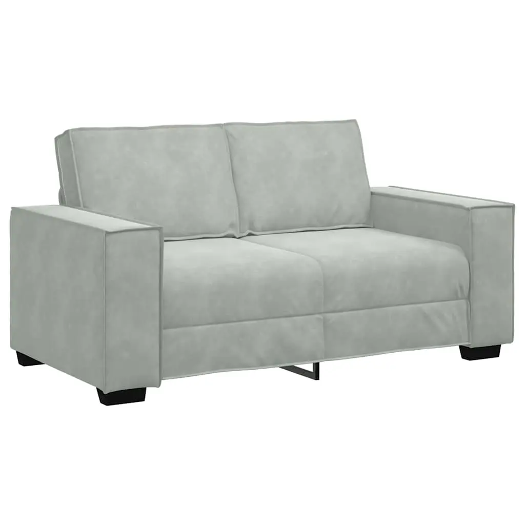 2-Seater Sofa Light Grey 160x78x84 cm Velvet 4105010