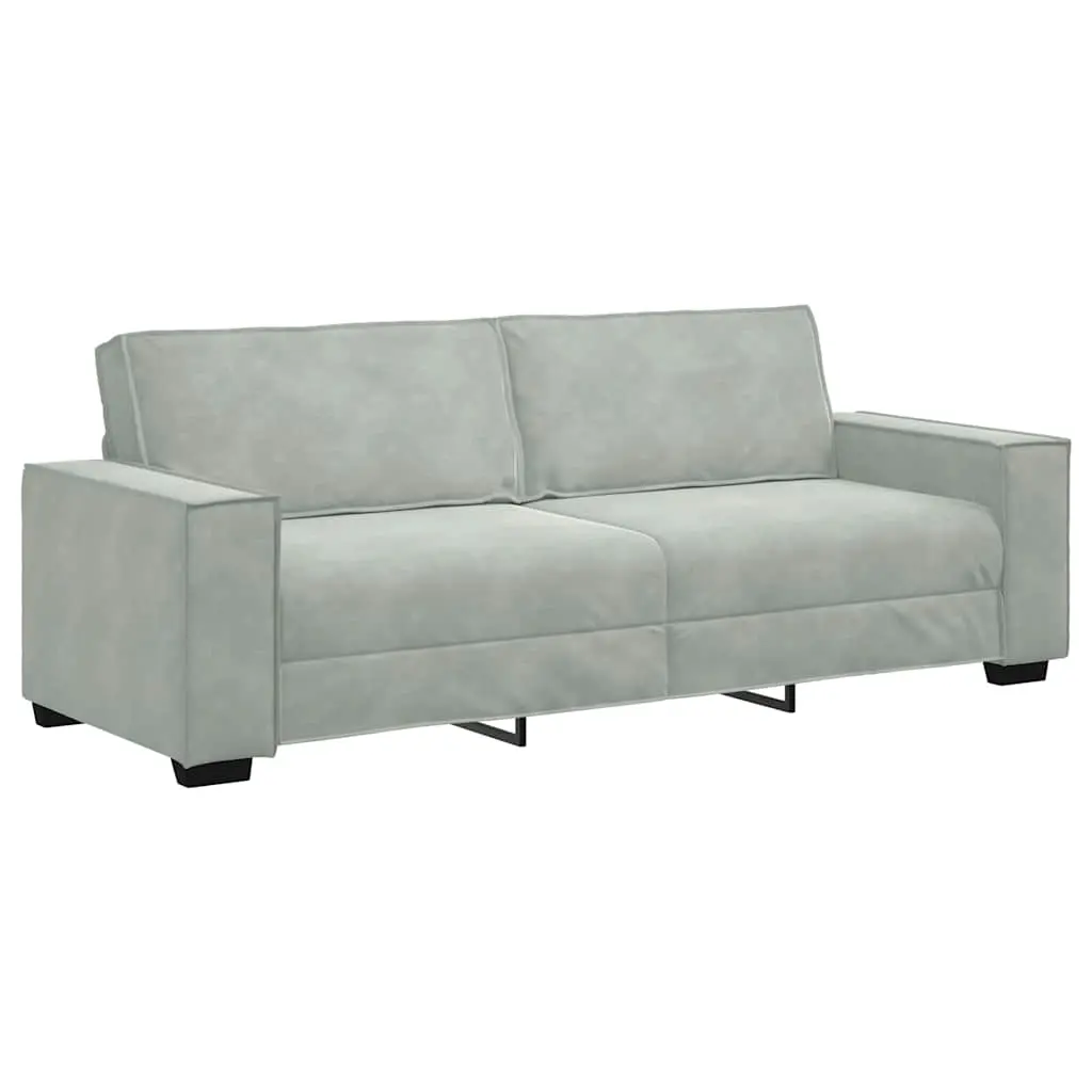 3-Seater Sofa Light Grey 220x78x84 cm Velvet 4105030