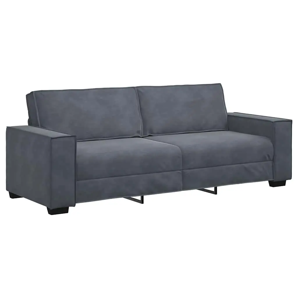 3-Seater Sofa Dark Grey 220x78x84 cm Velvet 4105031