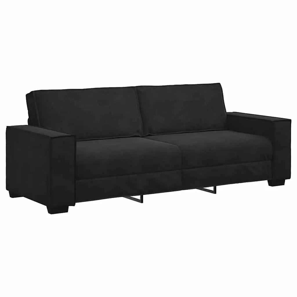 3-Seater Sofa Black 220x78x84 cm Velvet 4105035