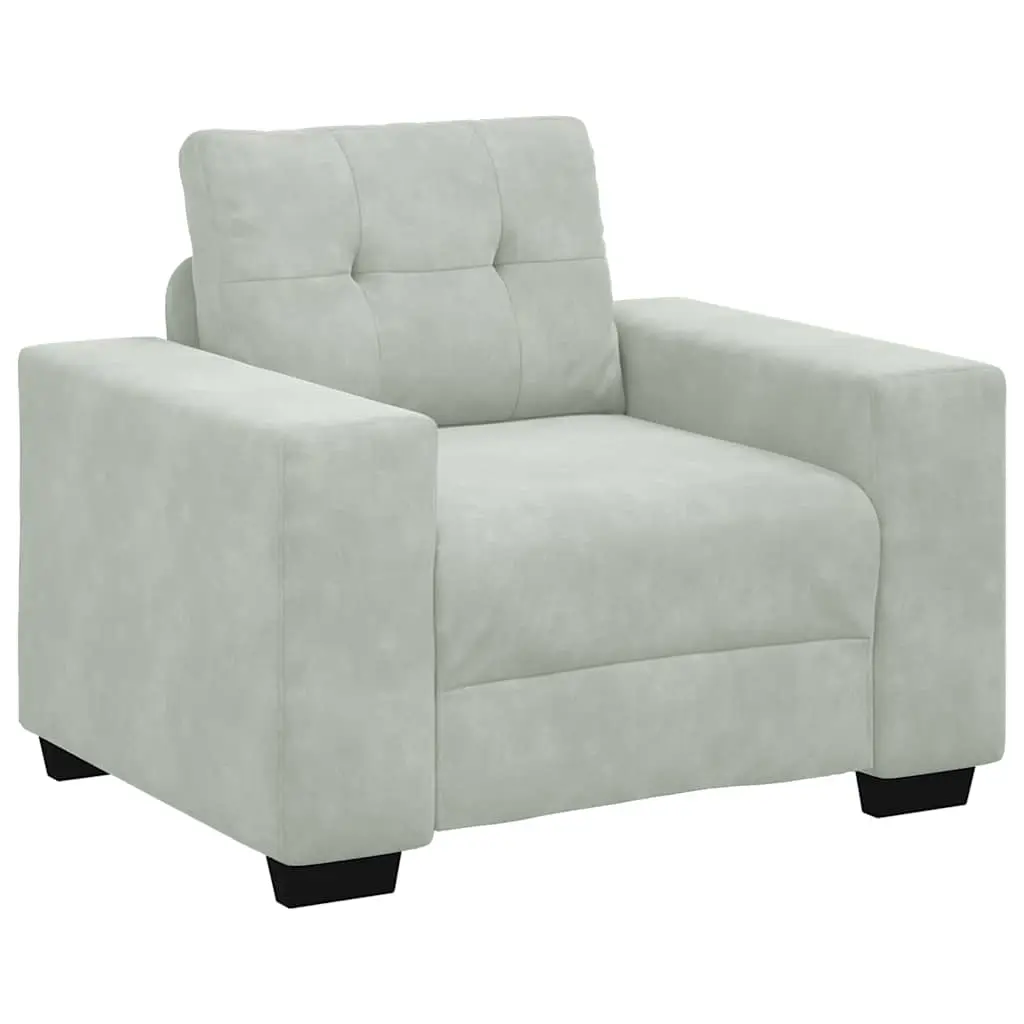 Sofa Chair Light Grey 100x78x80 cm Velvet 4105098 - Furniture