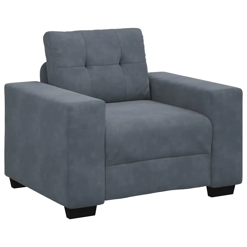 Sofa Chair Dark Grey 100x78x80 cm Velvet 4105099 - Furniture