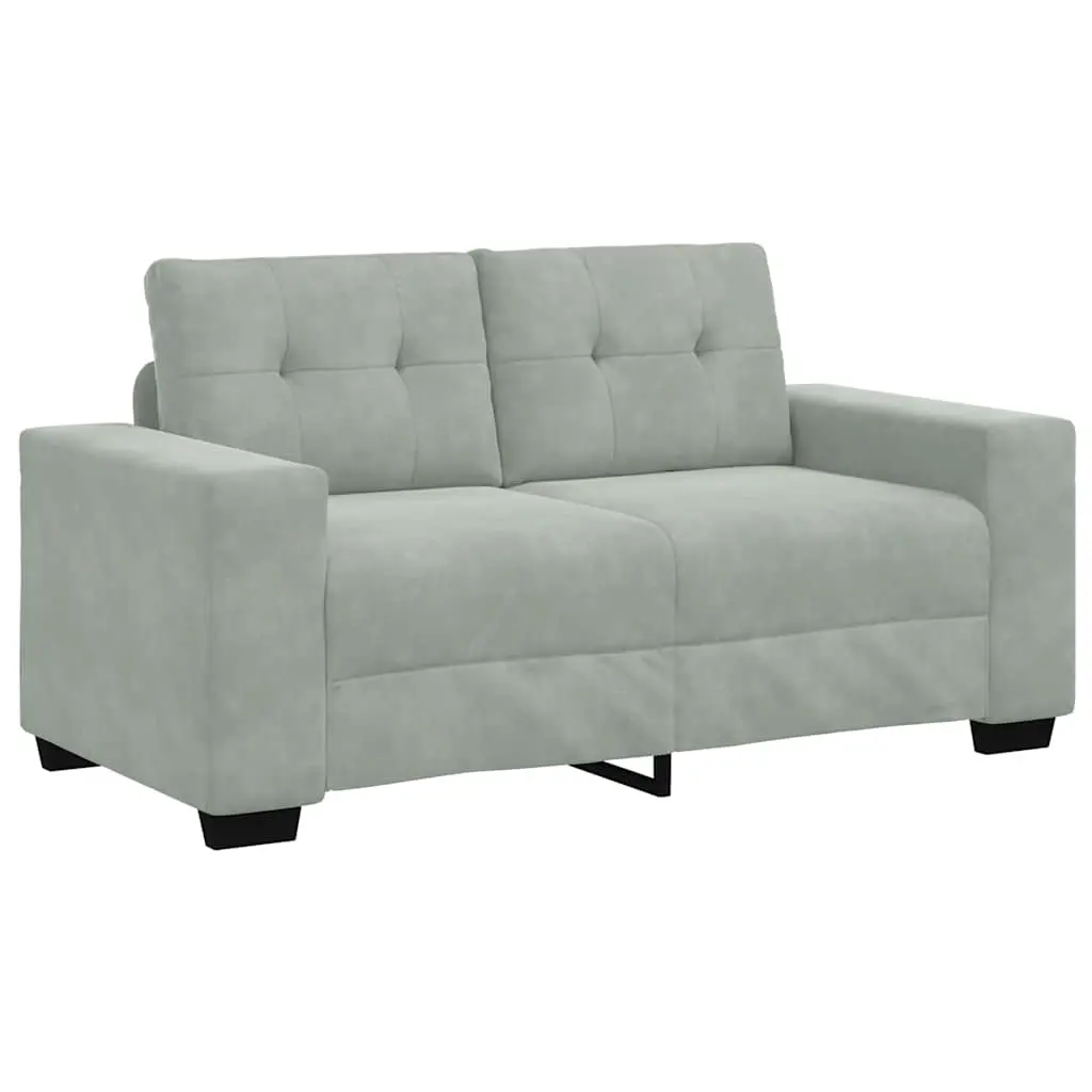 Loveseat Sofa Light Grey 160x77x82 cm Velvet 4105110 - Furniture