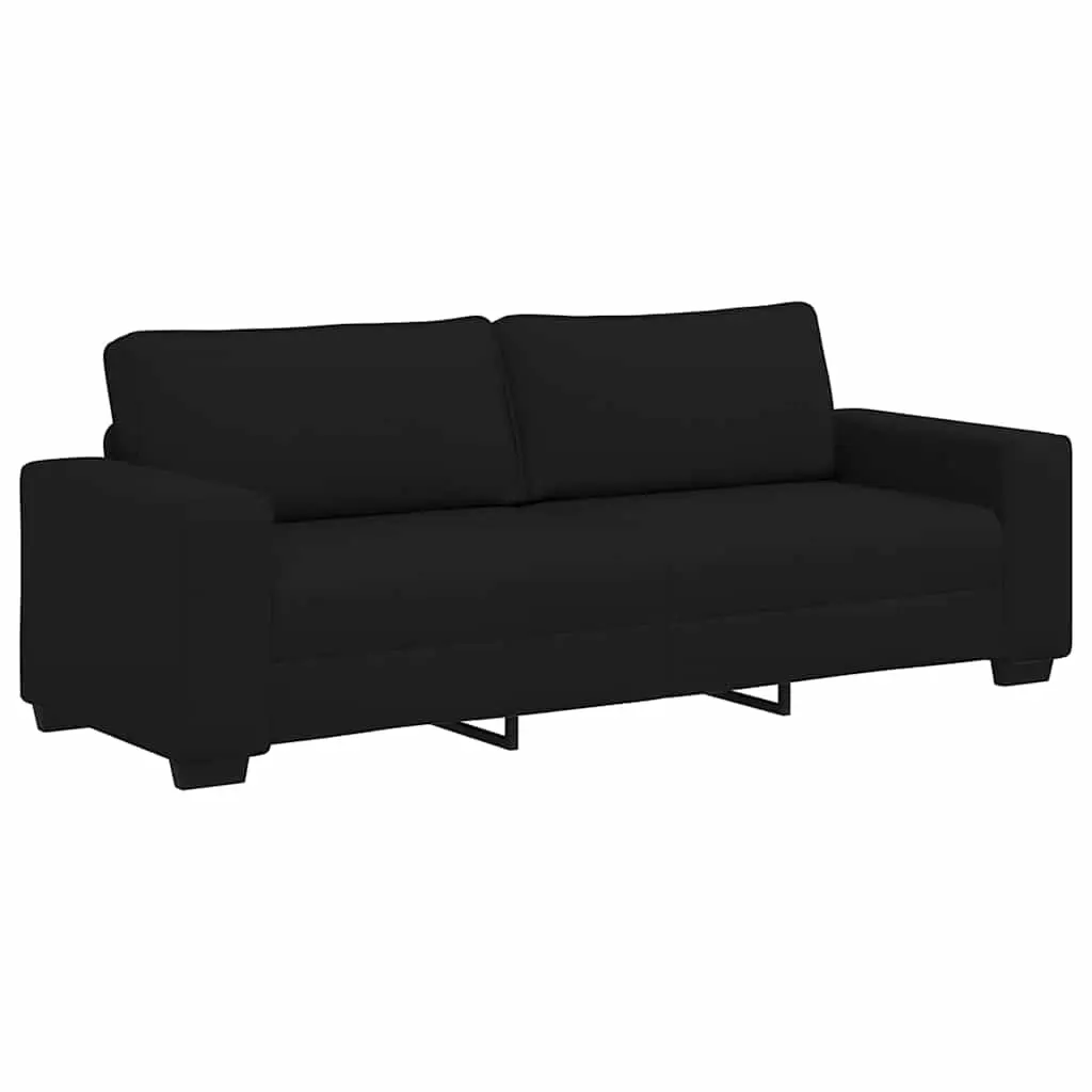 3-Seater Sofa Black 220x77x82 cm Fabric 4105178