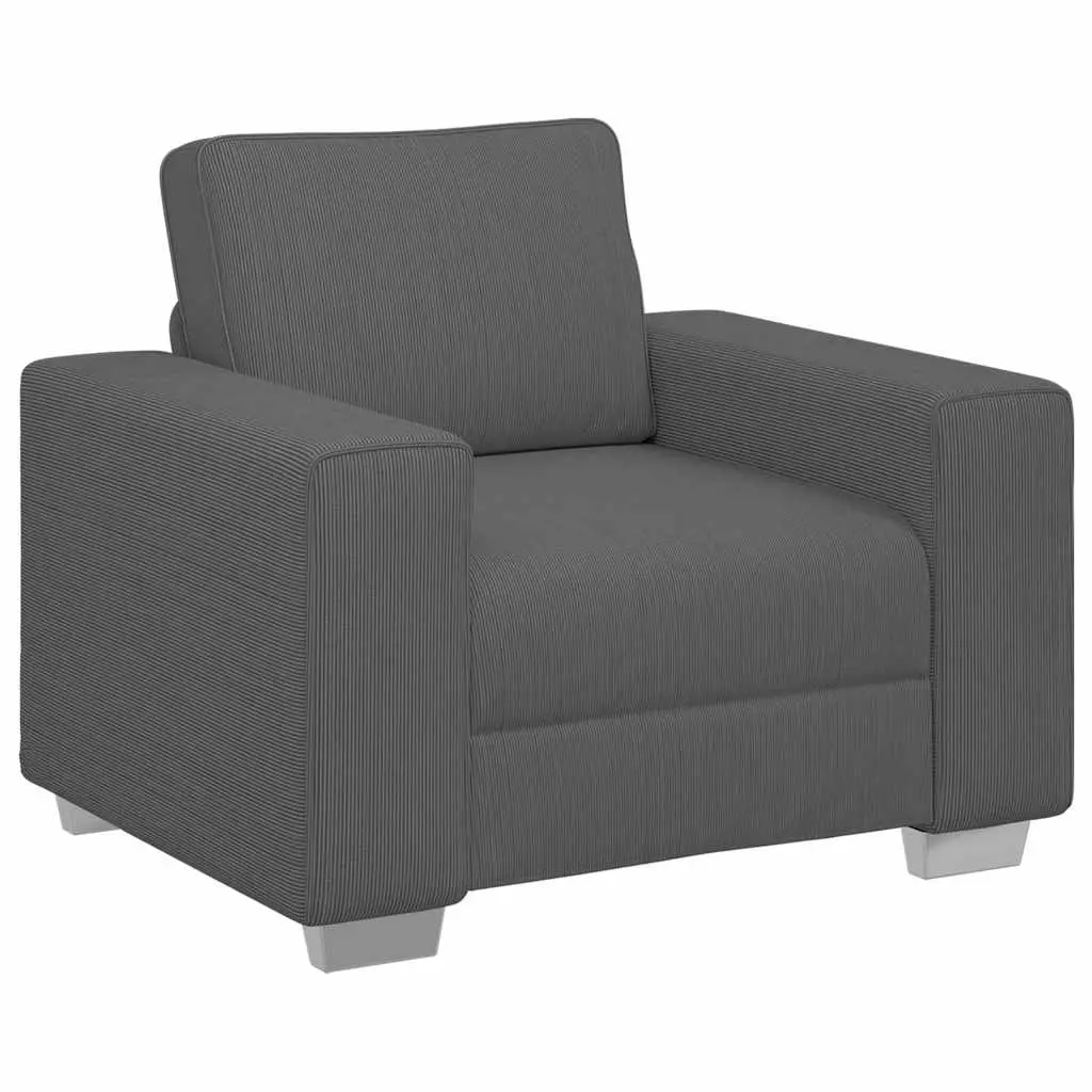 Sofa Chair Dark Grey 100x77x82 cm Corduroy Fabric 4105187 - Furniture
